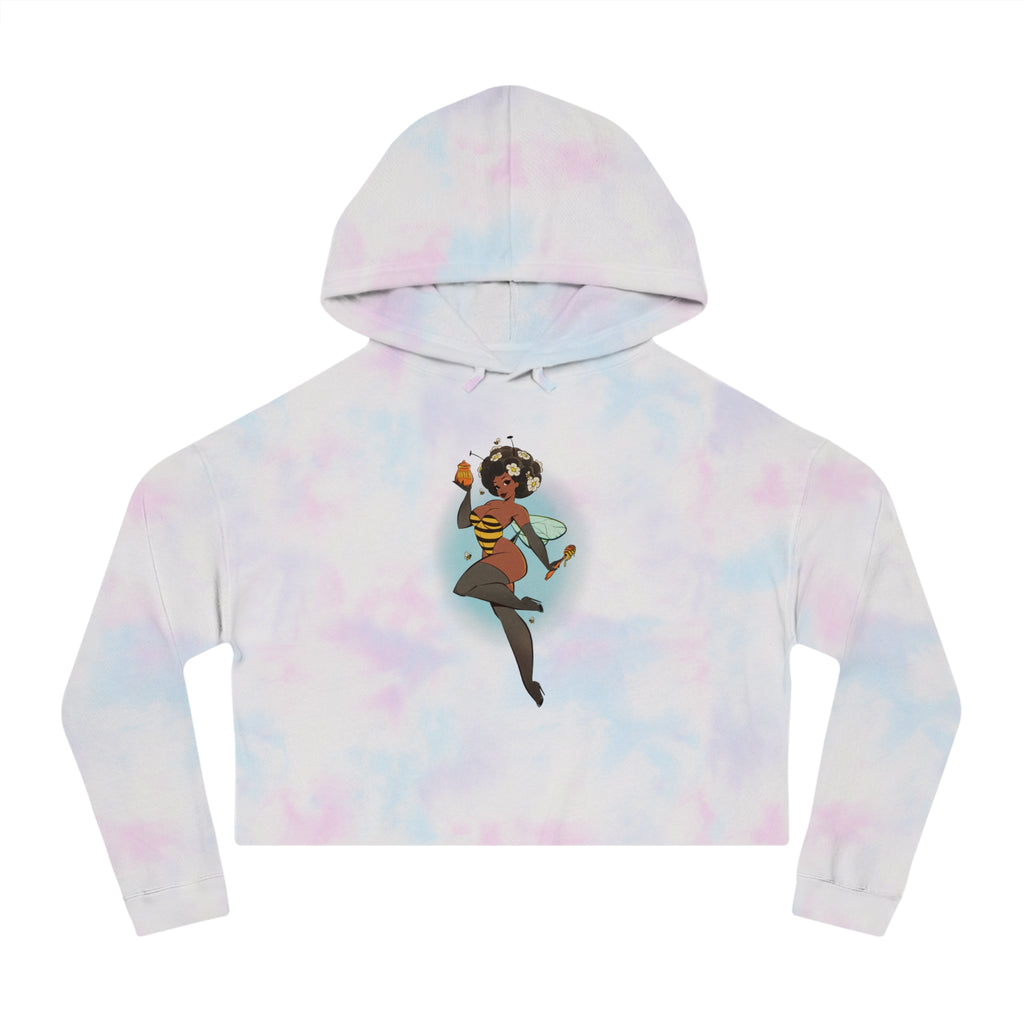 Cropped Hoodie — Retro Afro Girl Illustration