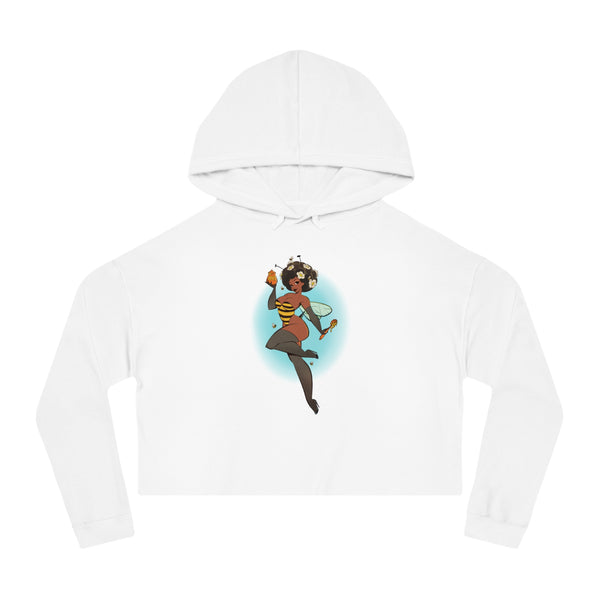 Cropped Hoodie — Retro Afro Girl Illustration