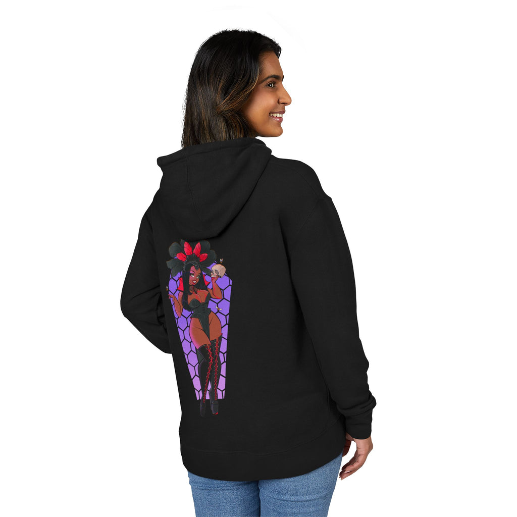 Coffin Queen Hoodie — Gothic Pinup Black Pullover