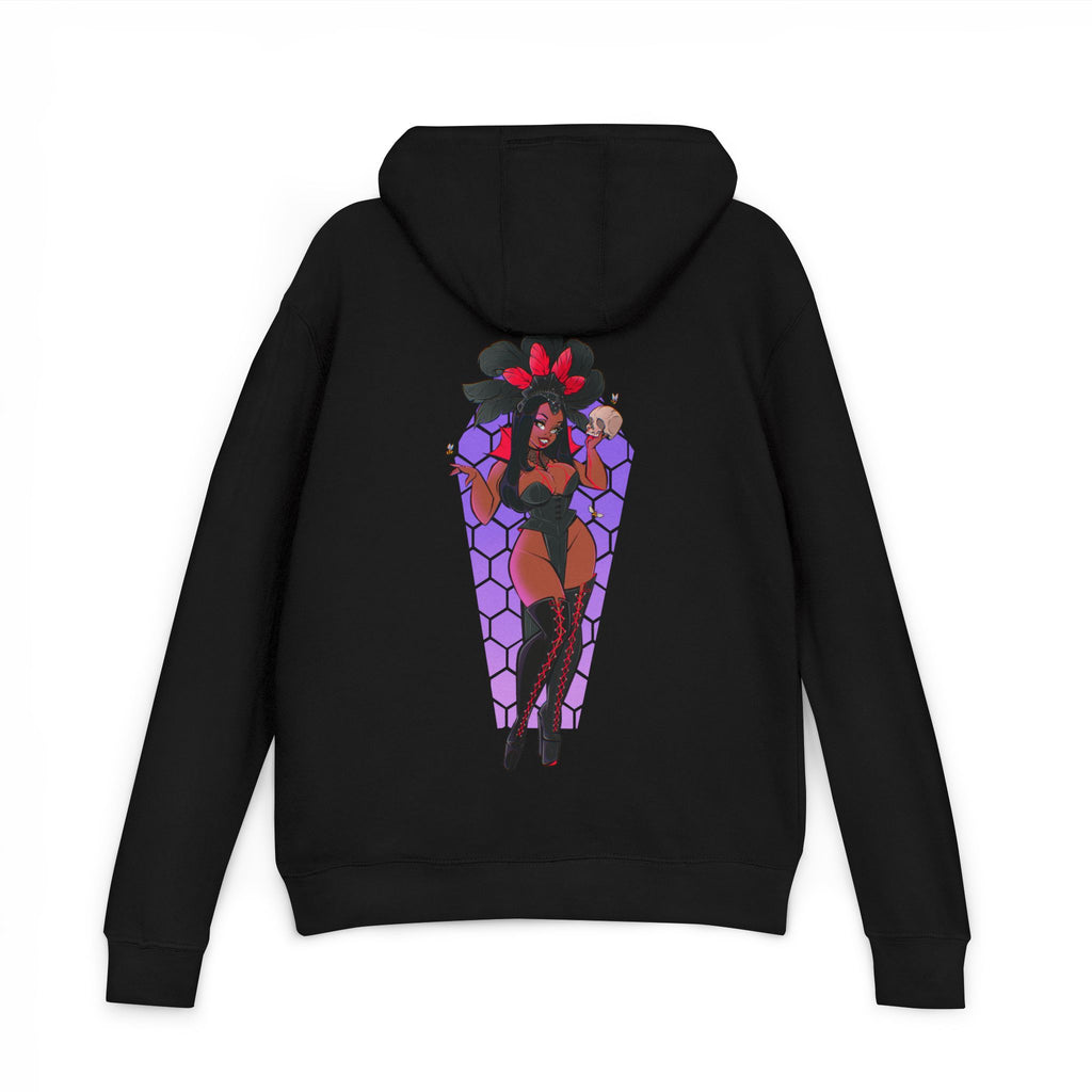 Coffin Queen Hoodie — Gothic Pinup Black Pullover