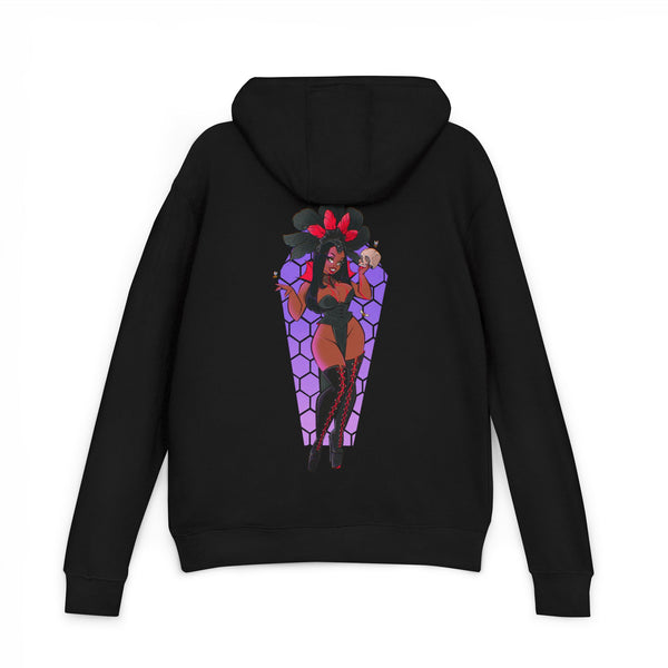 Coffin Queen Hoodie — Gothic Pinup Black Pullover