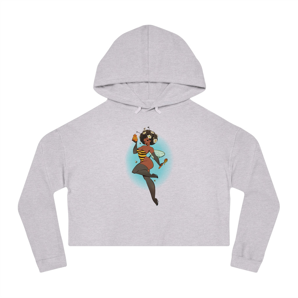Cropped Hoodie — Retro Afro Girl Illustration