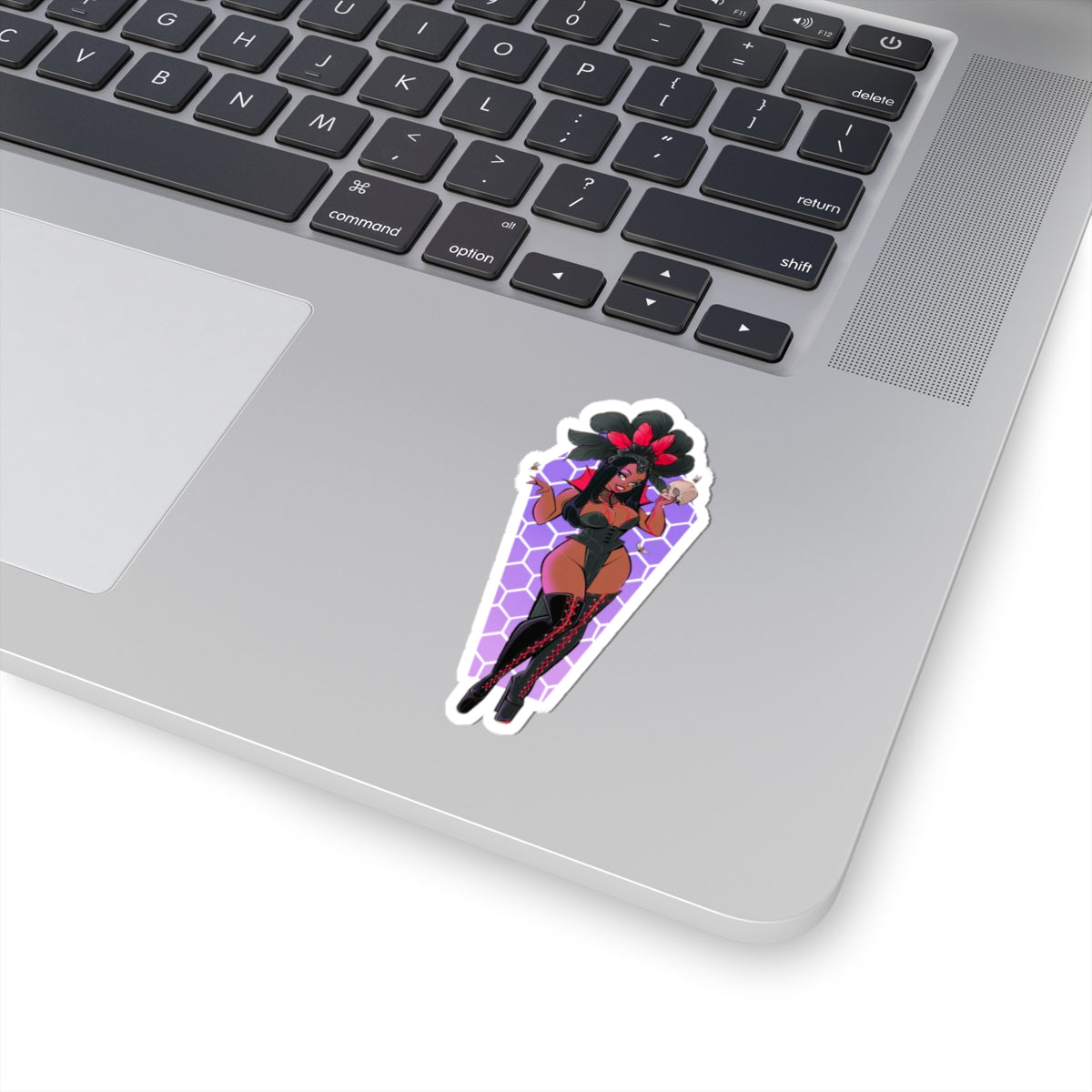 Burlesque Vampress Kiss-Cut Sticker — Gothic Pin-Up Laptop Decal