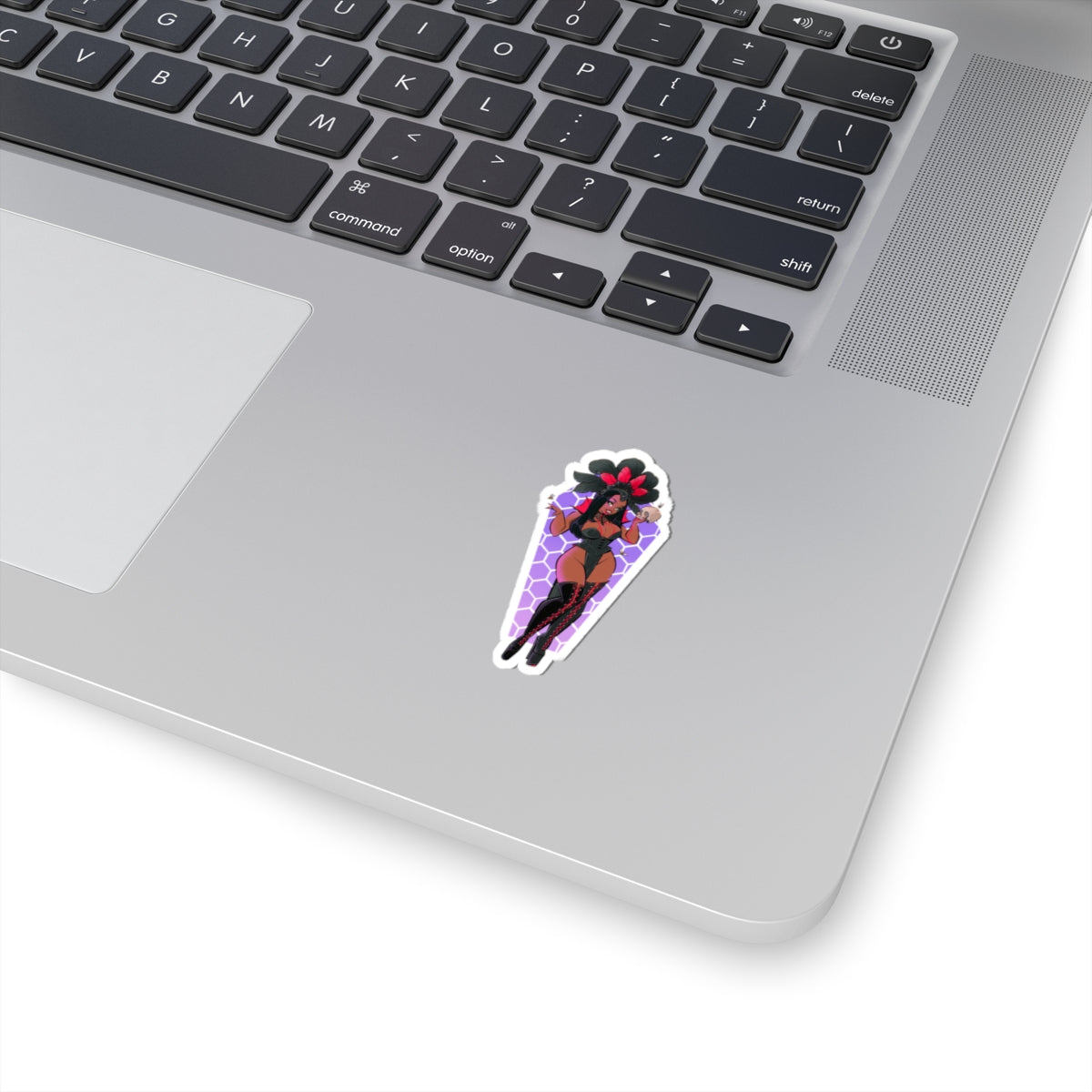 Burlesque Vampress Kiss-Cut Sticker — Gothic Pin-Up Laptop Decal