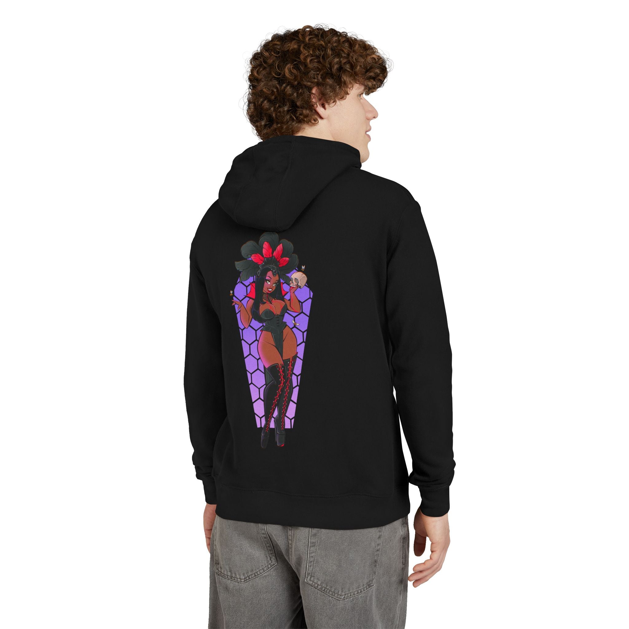 Coffin Queen Hoodie — Gothic Pinup Black Pullover